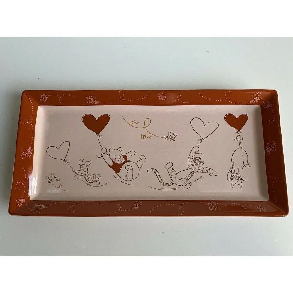 Disney WINNIE THE POOH Valentine’s Serving Tray Platter Heart Balloons  Love New